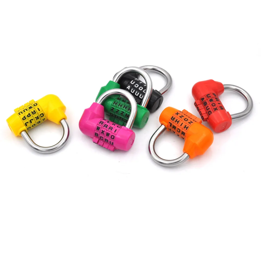 

1PCS 6Colors 4 Dial Security Code Lock Diary Password Padlock Luggage Digit Letter Combination Travel Security Code