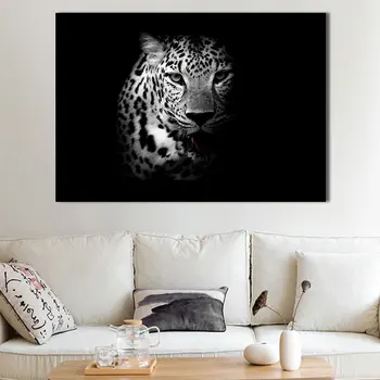 

Leopard Poster African Wall Art Canvas Painting Wildlife Animal Picture Black and White Animal Wall Art Posters Home Decor Art