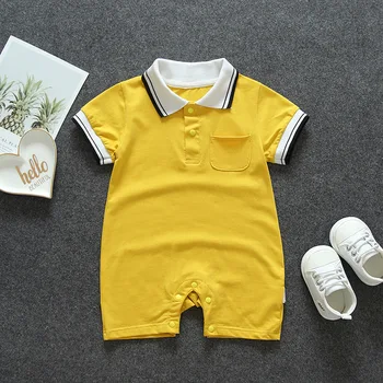 

Baby Boy Jumpsuit Summer Clothing Baby Romper Short-sleeved Cotton Baby Girl Newborn Lapel Polo Shirt Summer Thin Jumpsuit