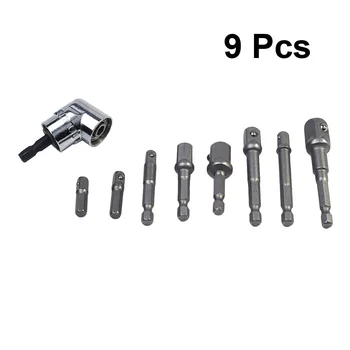 

9pcs Socket Adapter Set 1/4" 3/8" 1/2" Square Impact Socket Extension Connector Power Drill Bit Adapter And Short Turn Connector
