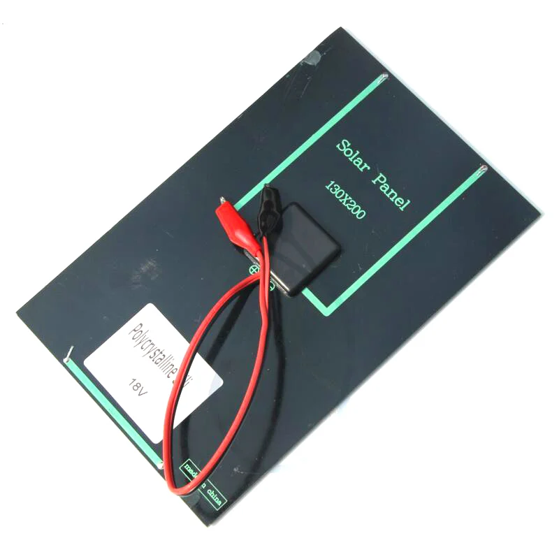 Горячая 3C-4.2W 18V солнечная батарея поликристаллических Панели солнечные+ зажимы типа «крокодил»(для зарядки 12V Батарея 200x130x3 мм