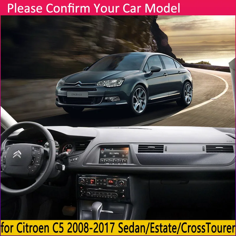 Для Citroen C5 Aircross 2008~ Противоскользящий коврик на приборную панель солнцезащитный коврик для панели автомобильные аксессуары C5-Aircross - Название цвета: C5 2008-2017