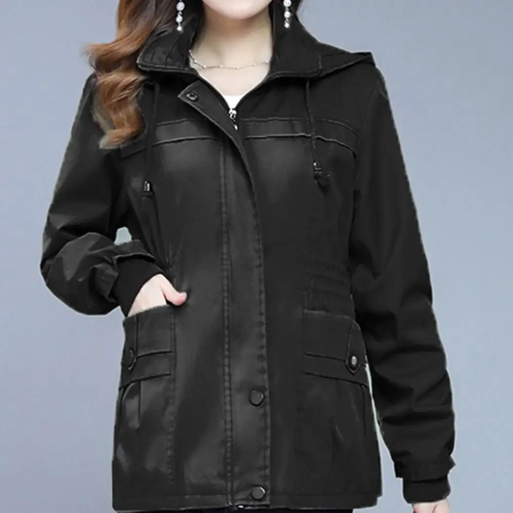 Плюс Размер 6XL толстовки ветровка куртки женские зимние модные однотонные с капюшоном с длинным рукавом лобовое стекло молния карманы пальто 5