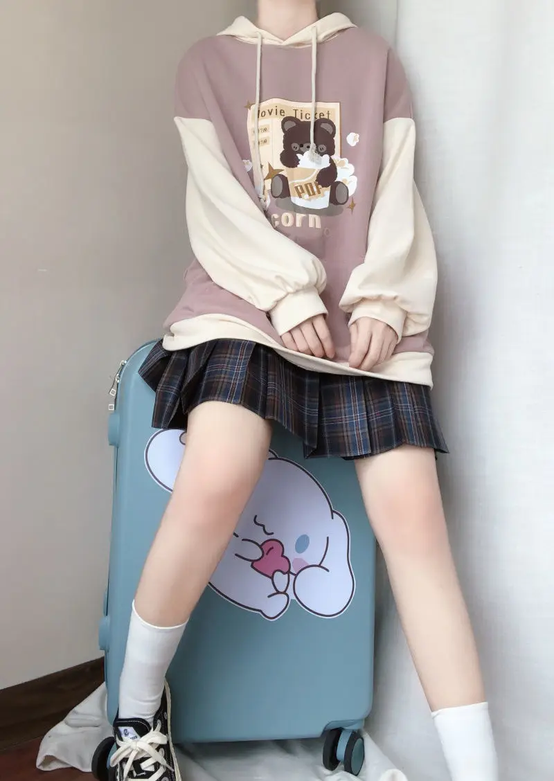  Sudadera con capucha japonesa Kawaii Anime Niña Adolescente JK  Lolita Harajuku Linda Manga Dibujos Animados Góticos Sudadera Oversize,  01Blanco, S : Ropa, Zapatos y Joyería