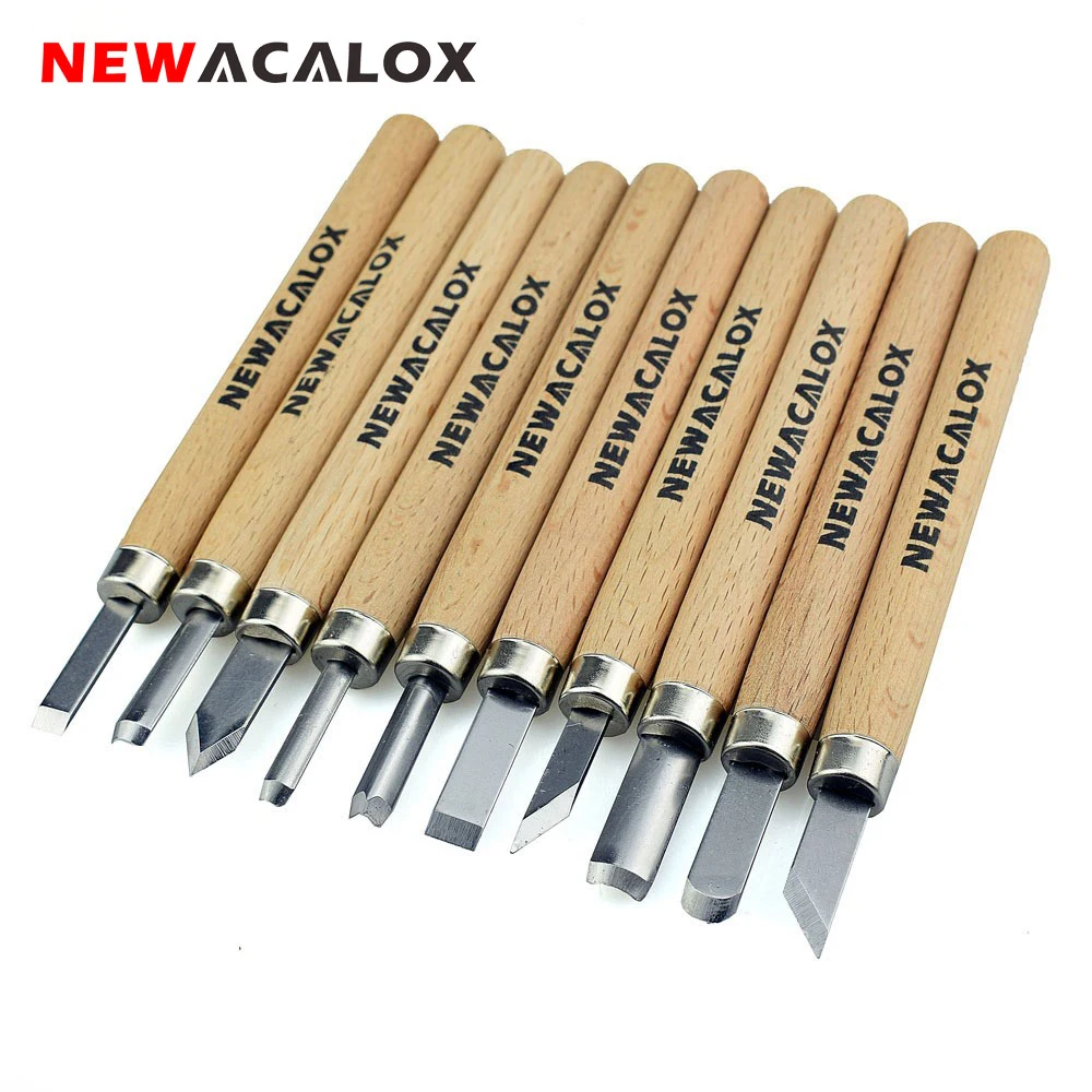 NEWACALOX 10 шт. резной нож для резьбы по дереву инструменты режущий гравер гравировка