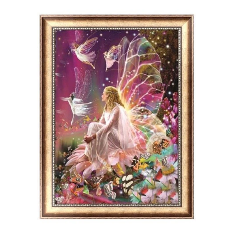 Butterfly Angel Diy 5D алмазная вышивка Фея крестиком комплект домашнего декора эльф - Color: Butterfly Angel