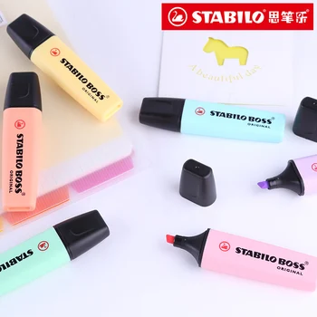 

STABILO Boss New Pastel Highlighter Pens Assorted 6 Colors Set Chisel Nib Marker Pen Stationery 6 Pens