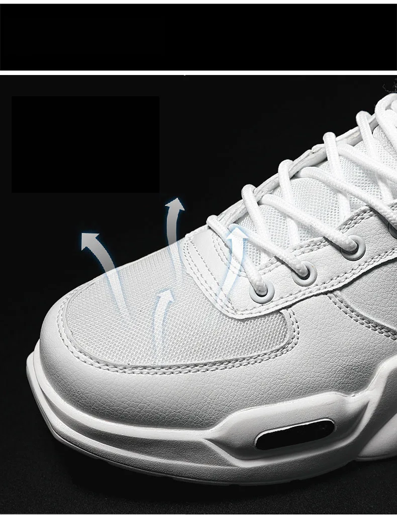 Spring Non-slip Wear Resistant Sports Shoes Thick Bottom Increase Running Shoes Solid Color High Tube Casual Shoes
