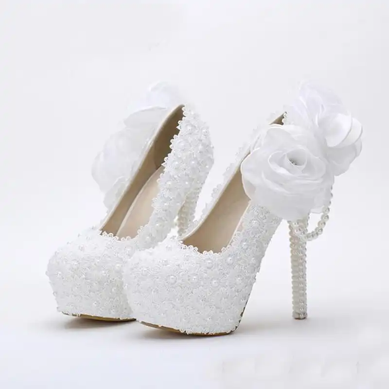 lace bridal heels