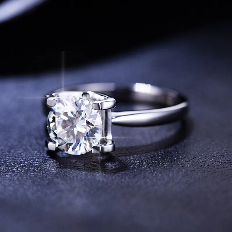 Горячее предложение, классические, 0.5ct-2.0ct, моссанит, 9 K, белое, настоящее, ТВЕРДОЕ ЗОЛОТО, обручальные кольца, кольца для женщин, подружки, бриллианты, протестированы