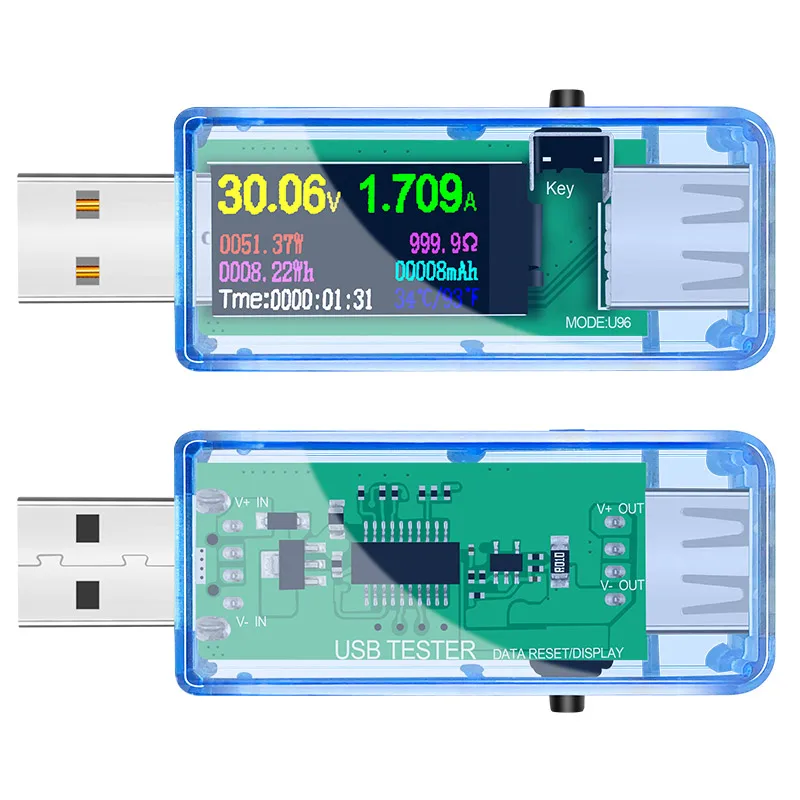 13 в 1 цифровой дисплей USB тестер напряжения тока зарядное устройство Емкость доктор power bank детектор батареи+ qc2.0/3,0 триггер - Цвет: U96 usb tester