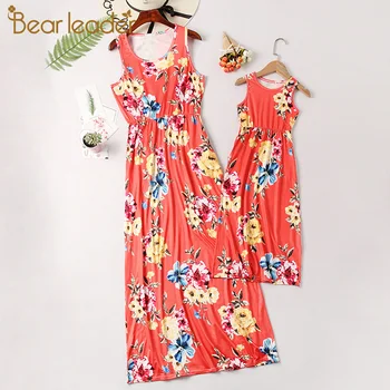 

Bear Leader Family Matching Outfits Mother and Daughter Fashion Flowers Dress Floral Print Princess Costume Girls Casual Outfits