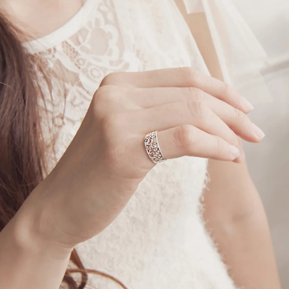 Женское кольцо из серебра 925 пробы в минималистичном стиле|925 sterling silver ring|open