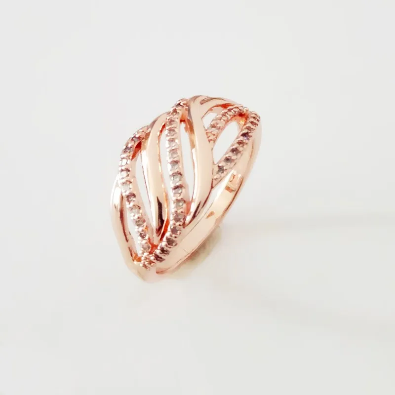 

Luxury Women Rings New Fashion 585 Gold Color Jewelry White Cubic Zircon Wedding Jewelry Korean Rings