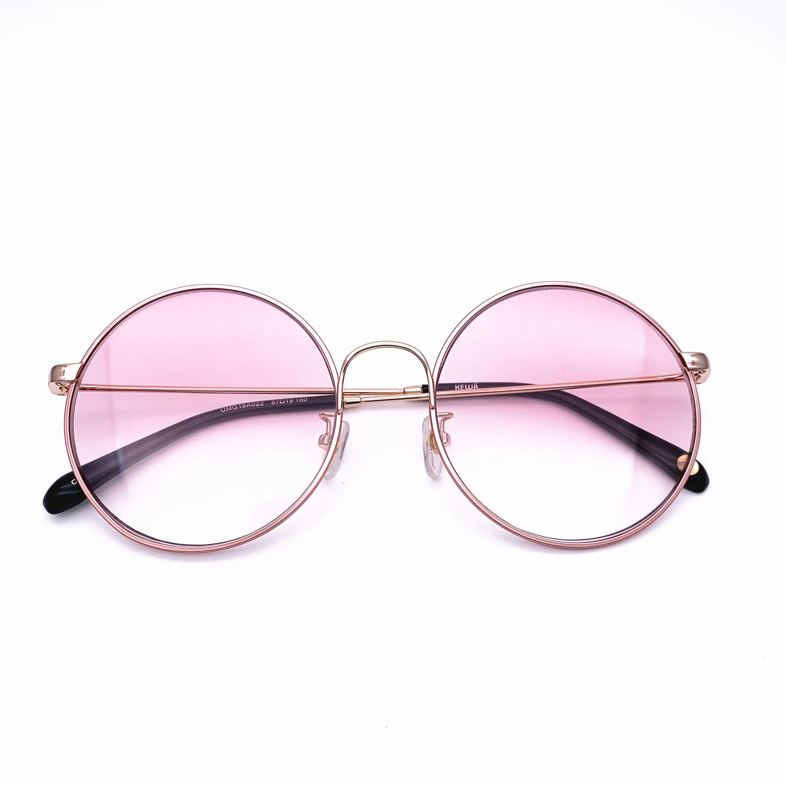 

Belight Optical Brand Design Women Round Shape Pink lens Fashion Purple UV400 Protection Sunglasses with Case Oculos 18A022