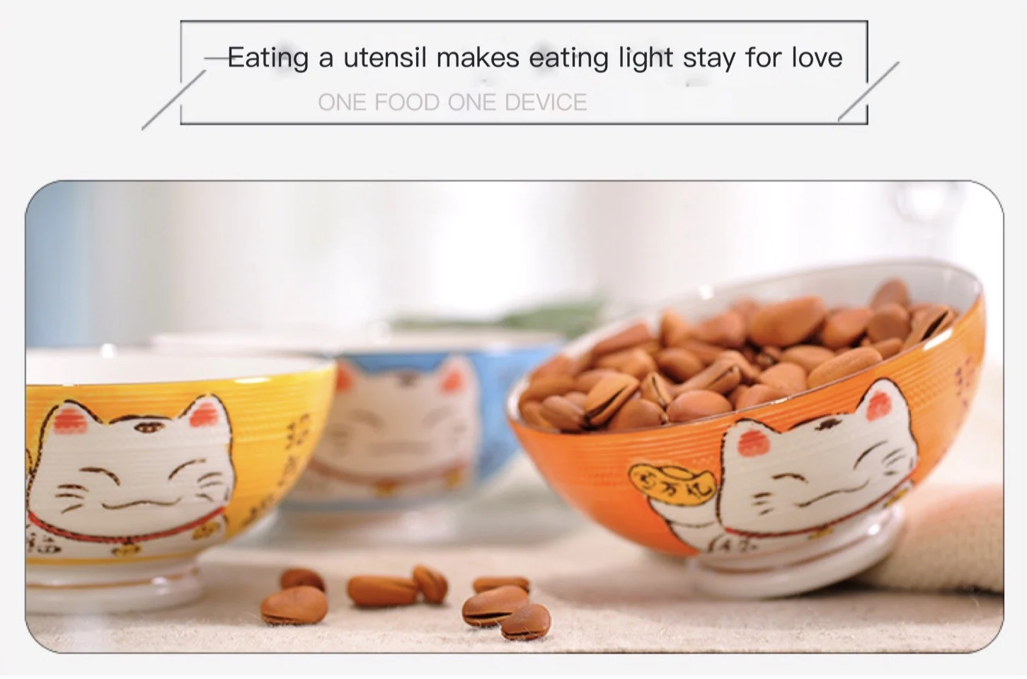tigela de cerâmica colorida gato da polegadas estilo presente de estilo utensílios de mesa