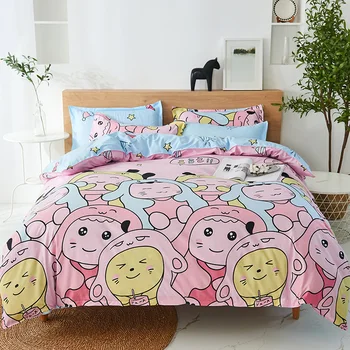 

BEST.WENSD Quality 3/4pcs Bedding Set Include Sheet, Pillowcase & Duvet Cover Sets Bedding Set Princess Cartoon Home Textiles