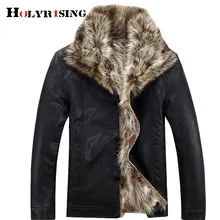 Holyrising,, мех енота, модная мужская зимняя кожаная куртка, Мужская одежда, теплое пальто, шуба, мужская, подходит для России-20 градусов