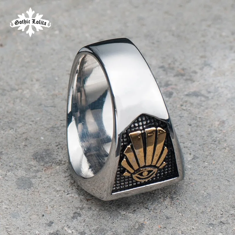 

Origional Order Hot Selling Ring Retro Masonic Titanium Steel Cool Punk Rings Single MAN'S Ring Accessories