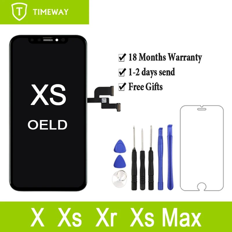 Timeway 1 шт. Oled экран для iPhone XS ЖК-стекло сенсорный экран Замена для iPhone XS дисплей Холодная рамка