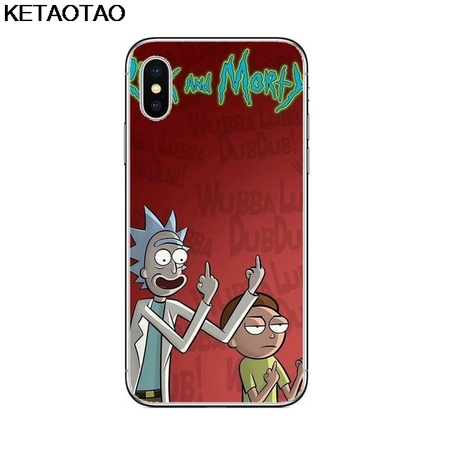 KETAOTAO Рик и Морти чехол для телефона s для iPhone 4S 5C 5S 6S 7 8 SE X Plus XR XS Max чехол кристально чистый мягкий TPU чехол s - Цвет: Небесно-голубой