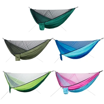 

Camping Garden Hammock Outdoor Mosquito Net Hammock Sleeping Bed with Rope Nail for Travel Camping Hanging Bed Swing