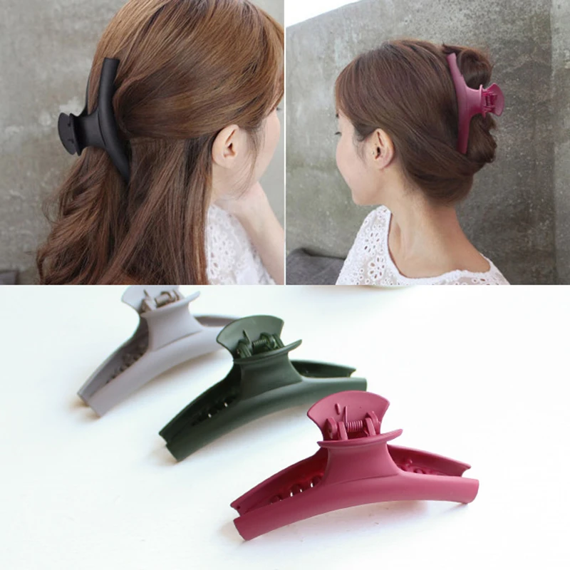 

Fashion Women Girl Solid Color Matte Hairgrip Hairpins Hair Accessories Ornaments Barrette Hair Claw Hair Clip Simple