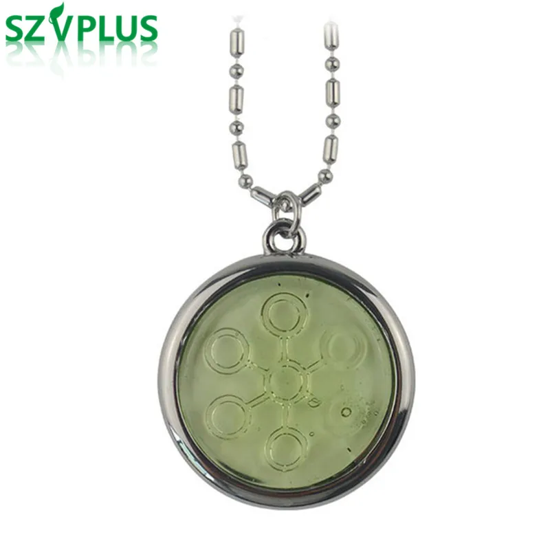 Pendant bio disc with Negative Ions  5000-6000CC light green Stainless Steel Chain Necklace Charms Quantum Scalar Energy