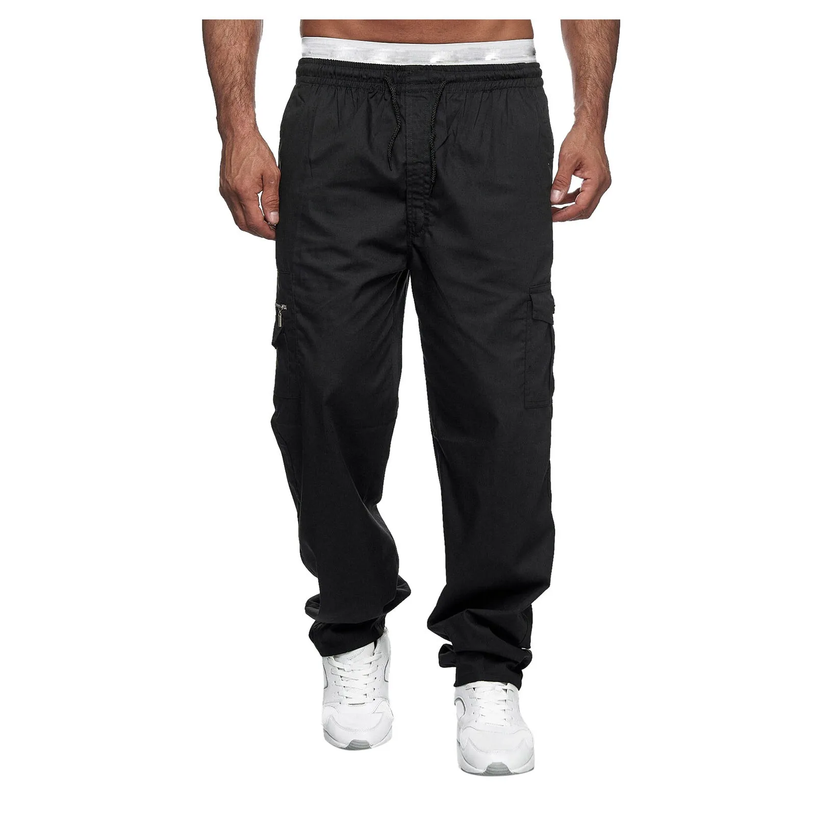 Fashion Comfortable Men's Casual Daily Multi-pocket Pants Straight-leg Overalls Sports Parkour Fitness Pants pantalon homme 1