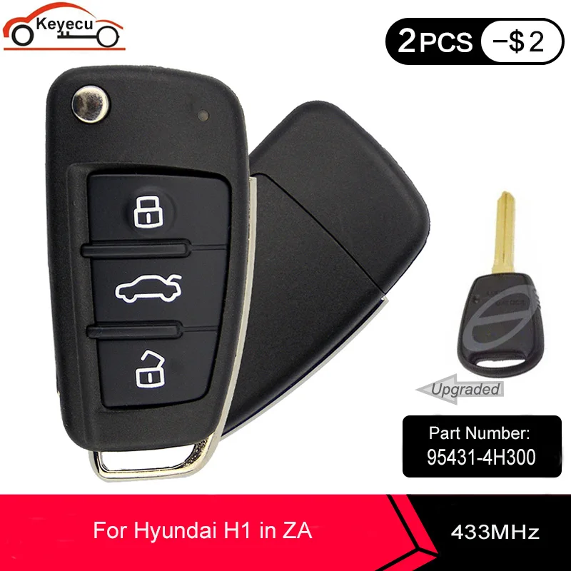 Новый обновленный складной штатив KEYECU 433 МГц ID46 для Hyundai H1 in ZA P/N 95431 4H300|Ключ от