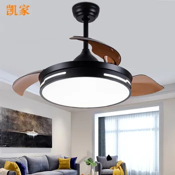 

The Nordic Restaurant Hidden Fan Lamp Modern Living Room diao shan deng 42 Inch LED Fan Chandelier Manufacturers Direct Selling