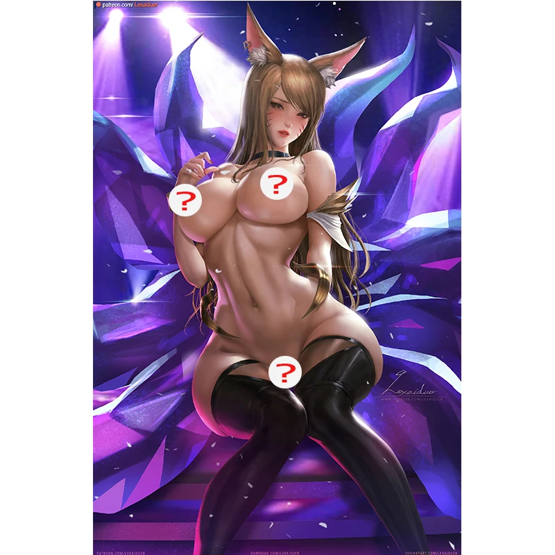 Печать на холсте фиолетовый KDA Evelyn голая сексуальная девушка Art плакат 40x60 50x70 60x90