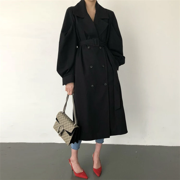 Colorfaith Новинка осень зима женский плащ свободного покроя с лентой на шнуровке двубортный модный офисный женский корейский стиль элегантный повседневный верхняя одежда, длинное пальто JK7041