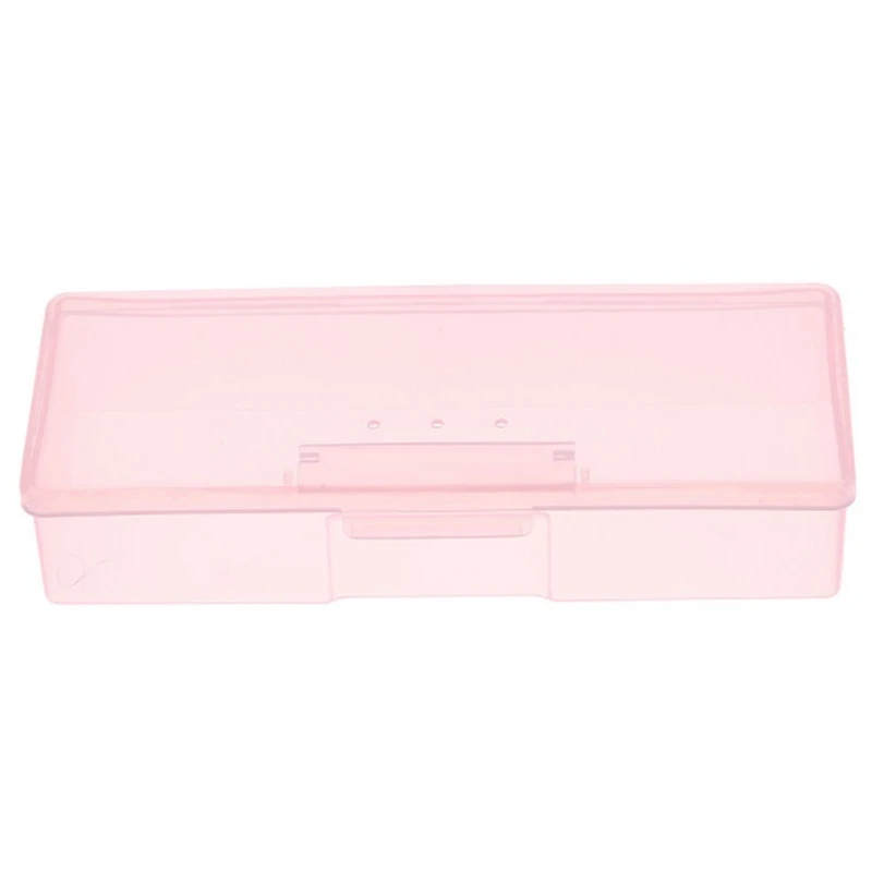 Пластиковая прозрачная коробка для хранения инструментов для ногтей Стразы для ногтей, украшения, буферные файлы Шлифовальные, органайзер, чехол, инструменты для маникюра