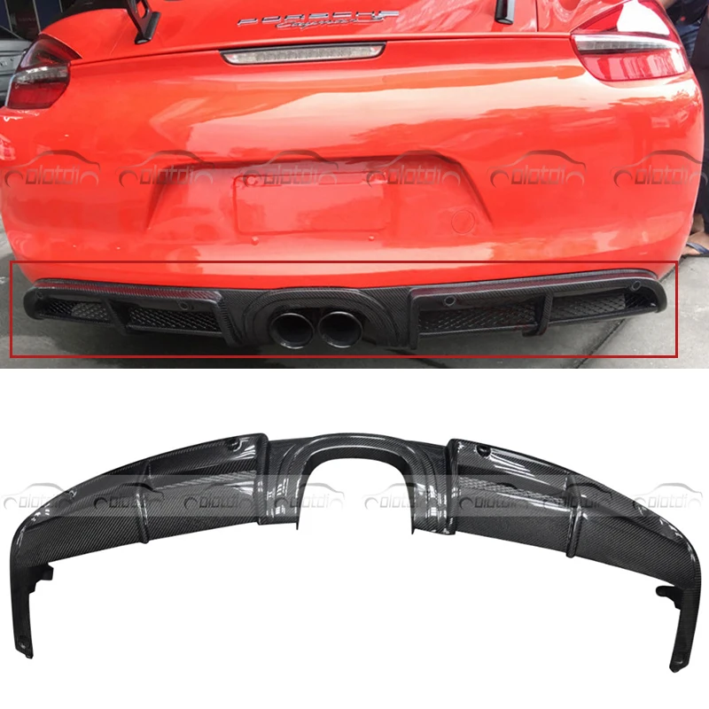 Диффузор заднего бампера OLOTDI из углеродного волокна разветвитель для Porsche 981 Cayman