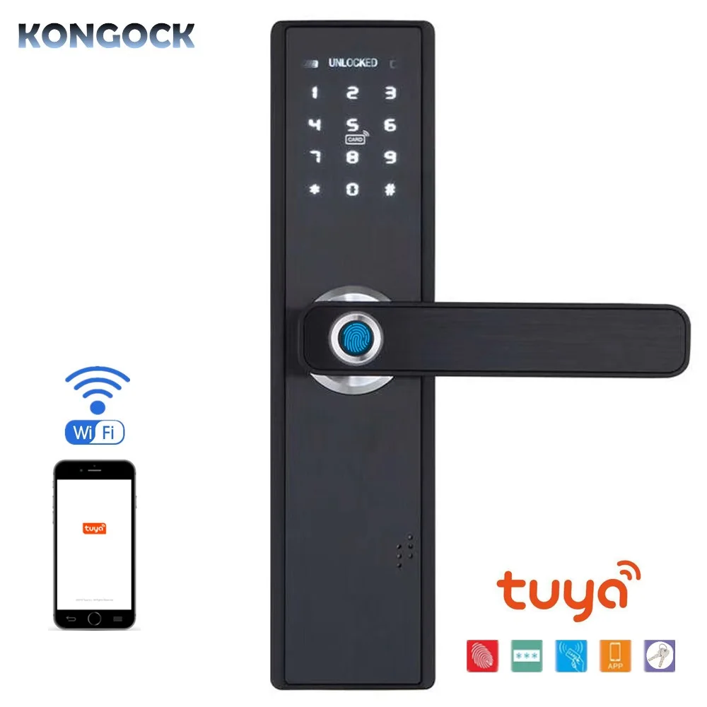 

WIFI APP smart keyless Fingerprint door lock, electronic password card & key access for home and hotel and apartment etc