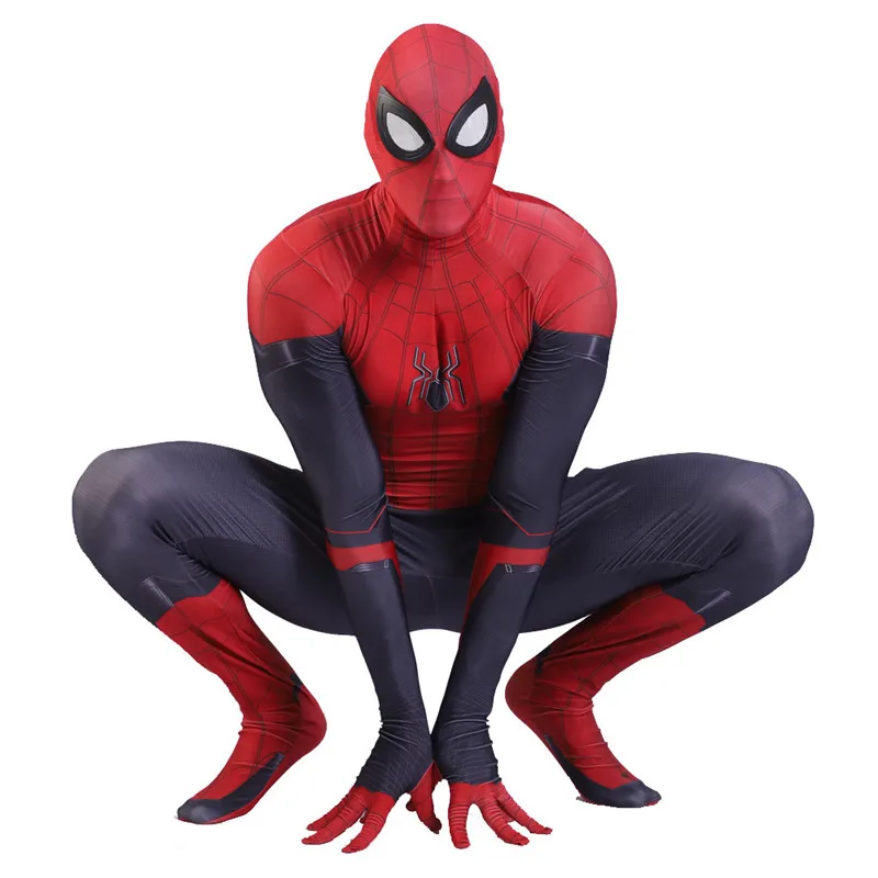 Человек-паук: вдали от дома Питер Паркер косплей костюмы для мужчин мальчиков лайкра Zentai красный человек-паук облегающий костюм на Хэллоуин костюм комбинезон