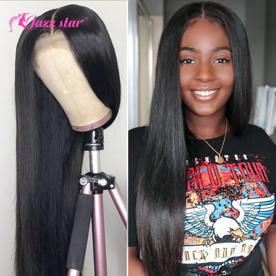 32 inch Straight Lace Front Wigs Transparent Lace Frontal Human Hair 13x4 Front Wigs Pre Plucked Jazz Star
