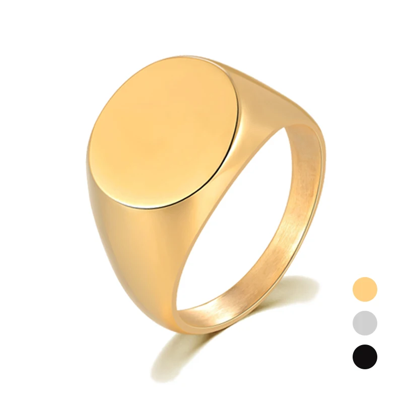 

Men simple Ring Classic Ring for Male Blace/Silver/Gold Color High polished Stainless Steel Personality Finger Jewelry