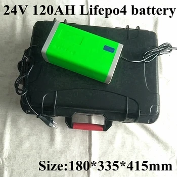 

24V 120Ah 100Ah LiFepo4 Lithium Rion Battery Pack with BMS 100A for Fishing Boat Motor AGV Car Truck Marine Caravan +10A Charger