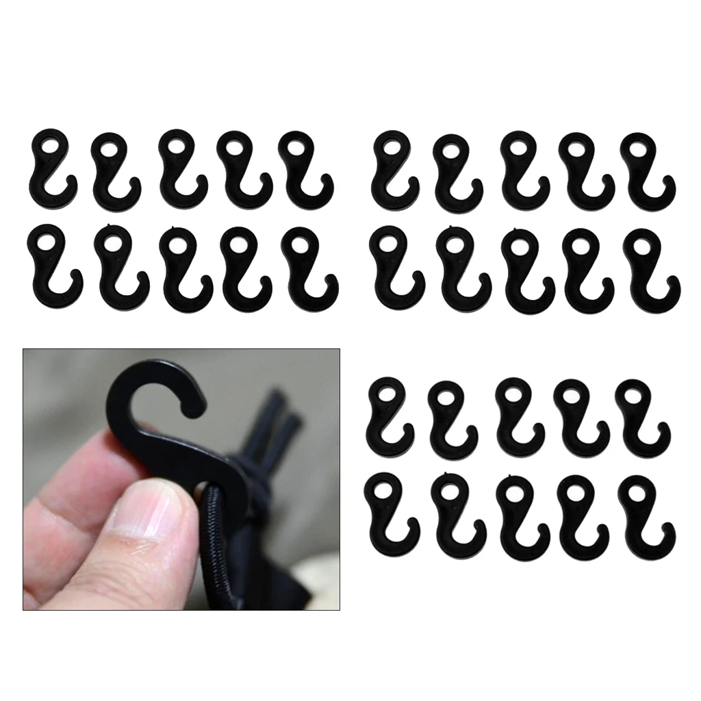 Set of 30 - Shock Cord Hook End for Camping Tent Bungee Ropes Awning Canopies Tarps Set of 30 - Shock Cord Hook End for Camping Tent Bungee Ropes Awning Canopies Tarps