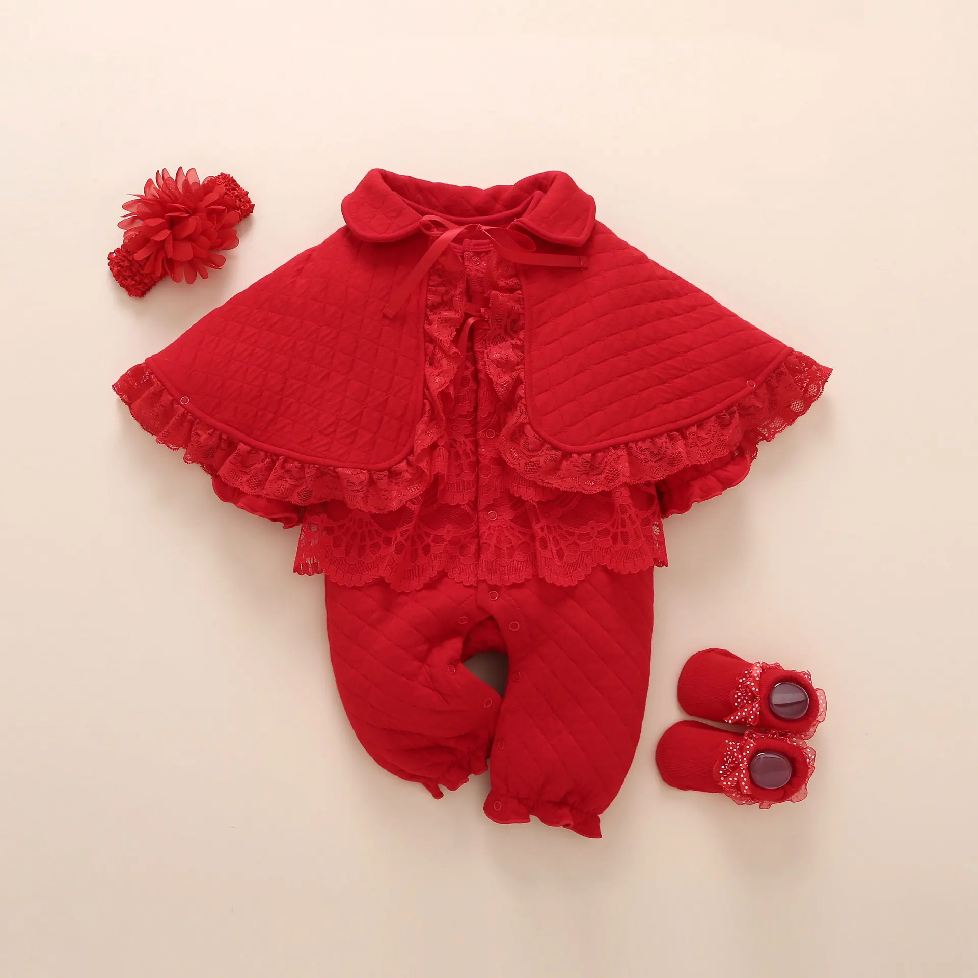 

Women's Infant Jumpsuit Pure Cotton Autumn And Winter Two-Piece Set Baby Infants Clothing Winter Clothe