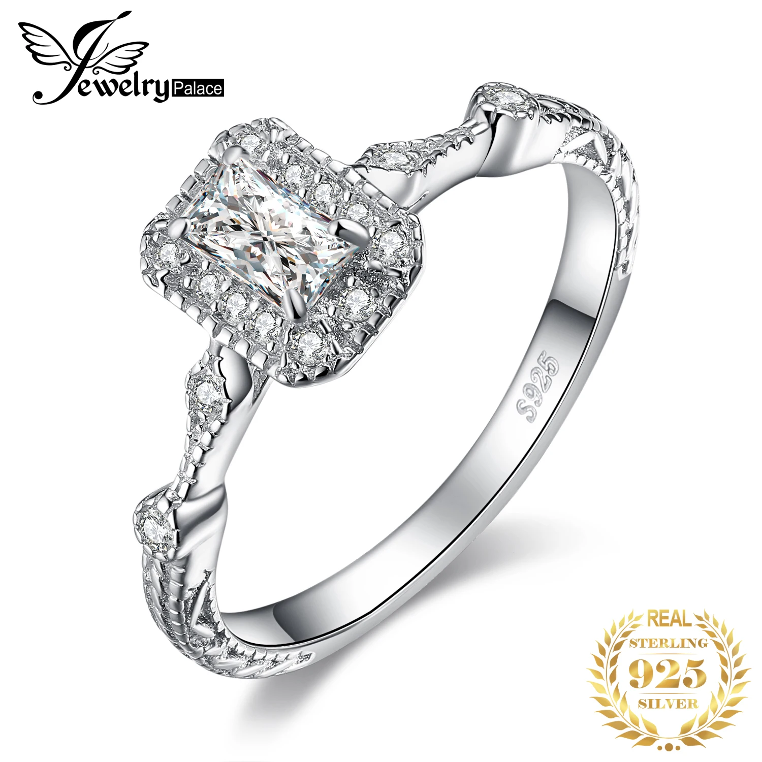 

JPalace Vintage Milgrain Engagement Ring 925 Sterling Silver Rings for Women Anniversary Ring Wedding Rings Silver 925 Jewelry