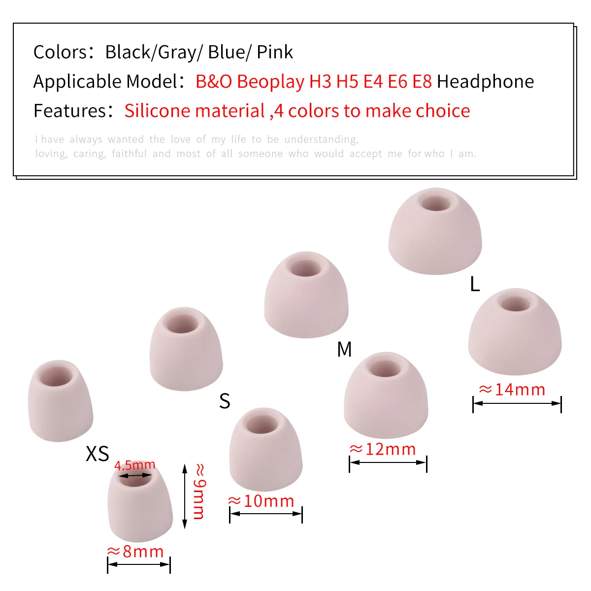 Lot 3 Paires Embouts Silicone Pour écouteurs B&O Beoplay EX/EQ/E8 - Taille S, M, L, Noir, Remplacement Confort - 5