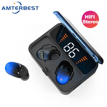 

AMTERBEST Wireless Earbuds Mini Bluetooth 5.0 Touch Control Headsets True Stereo Earphone with Mic for Smartphone PK I12 I30 I60