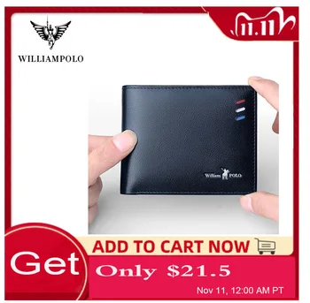 

WILLIAMPOLO Purse Leather Soft Wallets for men Slim Bifold Purse Elegance Credit Cards Holder with Gift Box