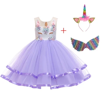 

Girls Dress Unicorn Princess Children Christmas Dress