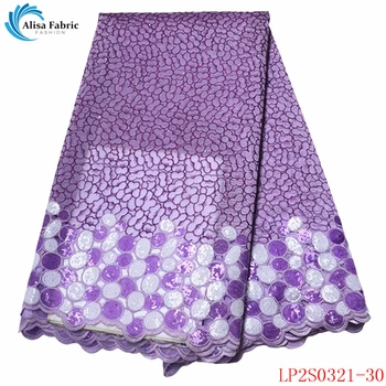 

Alisa purple french sequin lace fabric 2020 high quality embroidery with stones african laces nigerian mesh fabrics for sewing