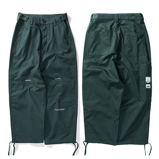 Штаны в стиле хип-хоп Harajuku, Японская уличная одежда, мужские прямые штаны в японском стиле, штаны для бега на лето и весну, брюки, одежда в стиле хип-хоп - Цвет: A311063 Green