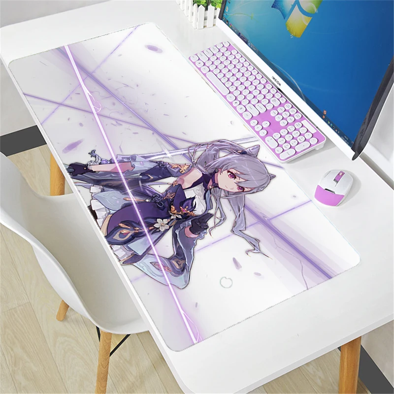 Genshin Impact t Mouse Pad Gamers Decoracion Gamer Desk Mat Mousepad Hu Tao ковер XXL Gaming Accessories Varmilo Keyboard Carpet